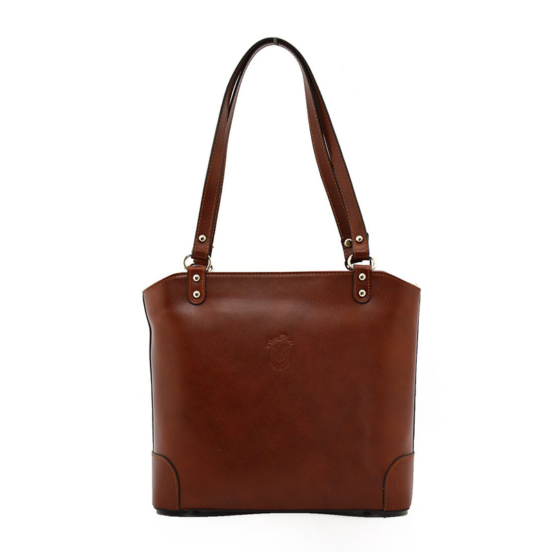 Skórzana torebka na ramię z licowej skóry shopper