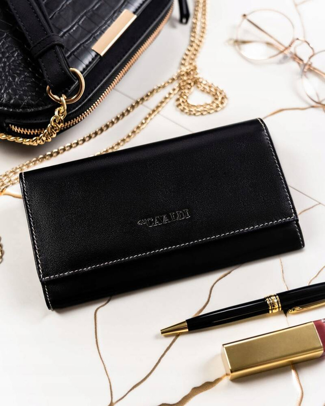 Skórzany portfel damski na zatrzask 4U Cavaldi