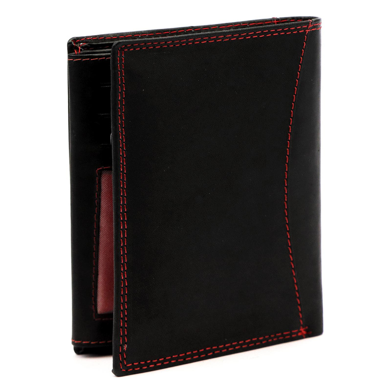 Money Kepper portfel skóra naturalna męski rozbudowany duży wzór z ptakiem