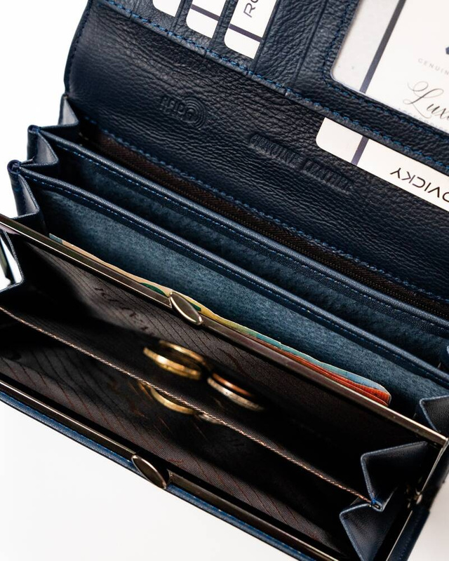 4U Cavaldi damski portfel podłużna duża klasyczna portmonetka skóra węża