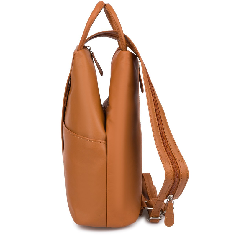 Plecak damski włoski plecaczek skórzany camel mały Beltimore T52