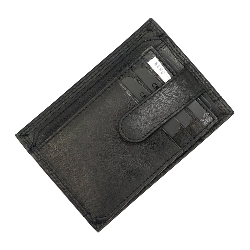 FLACCO męski portfel skóra naturalna składany kompaktowy pojemny