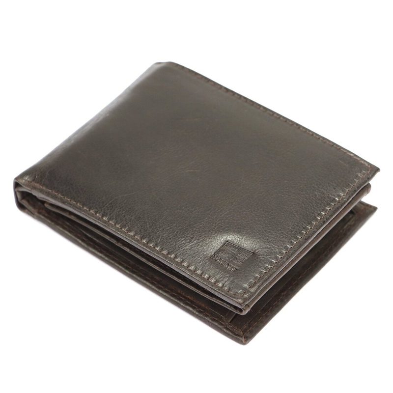 Nordee męski poziomy portfel skóra naturalna kompaktowy i pojemny