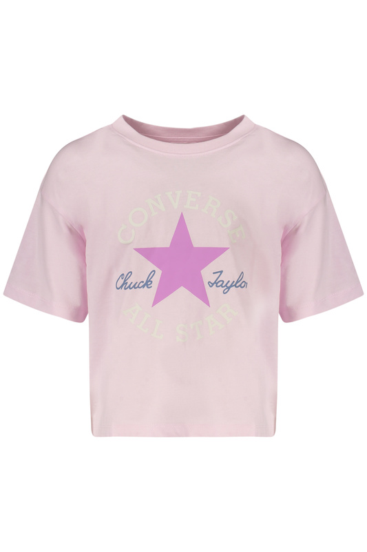 Różowy T-shirt dziewczęcy Converse 4CG896