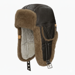 Skórzana ciepła pilotka kożuchowa czapka Podhale