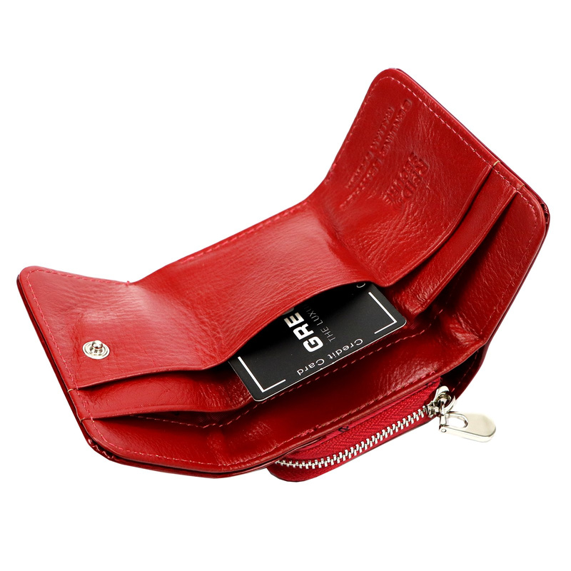 Gregorio damska lakierowana portmonetka skórzana mały portfel na zatrzask