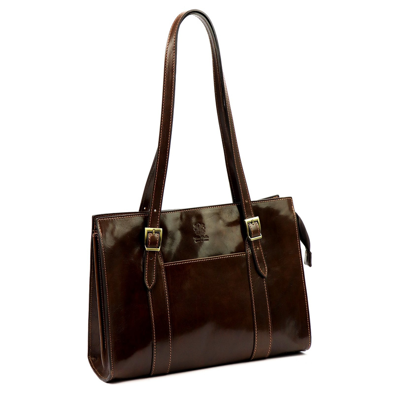 Damska elegancka dwukomorowa shopperbag na ramię z przegrodą Florence