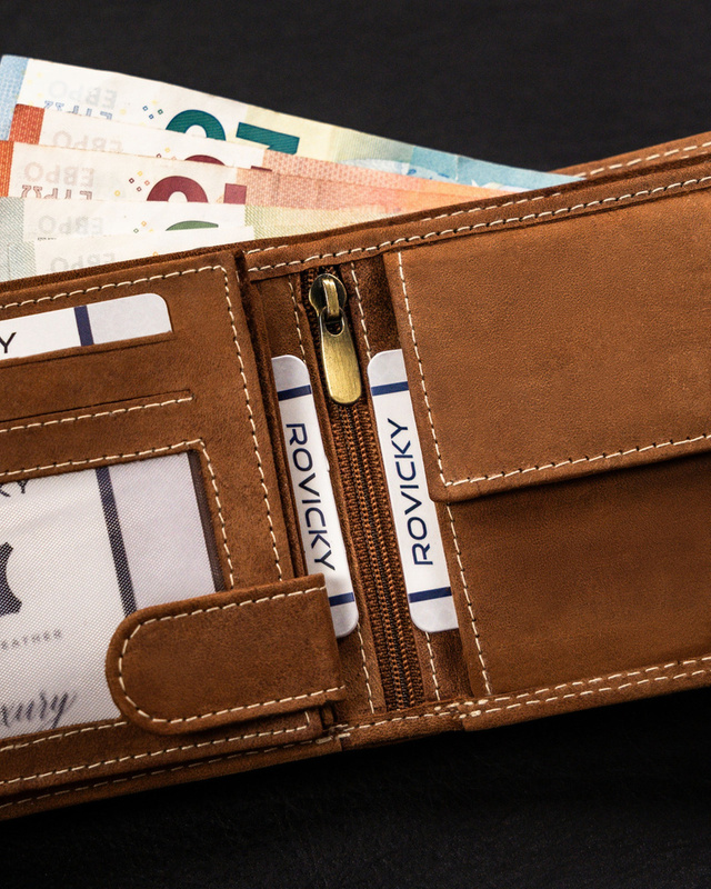 Skórzany męski portfel wzór czaszki od Always Wild