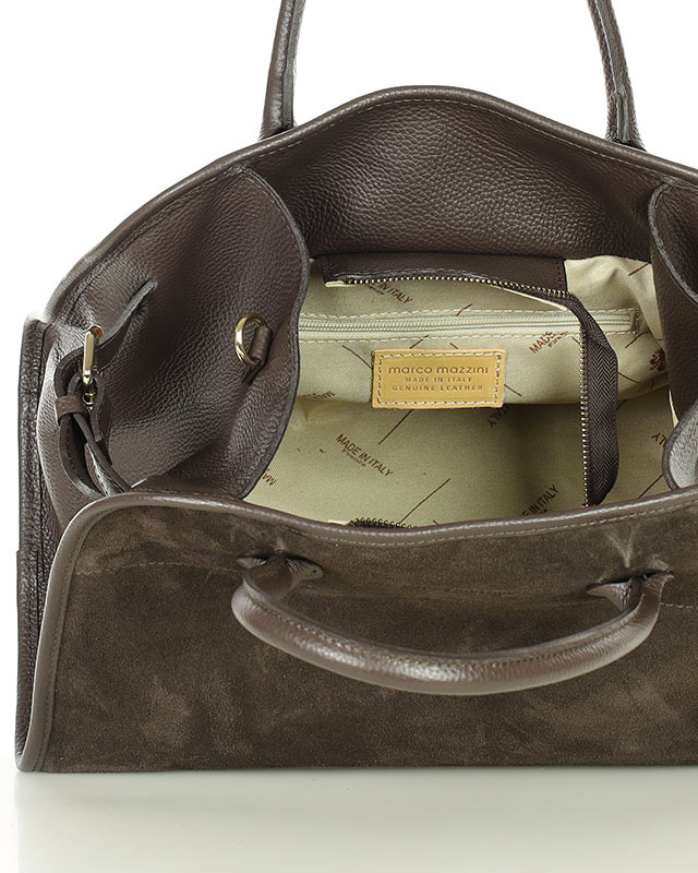 Torebka damska worek hobo bag skóra naturalna - MARCO MAZZINI czarna