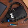 Plecak skórzany saszetka nerka przez ramię crossbody uniseks modna torba dwukomorowa S09