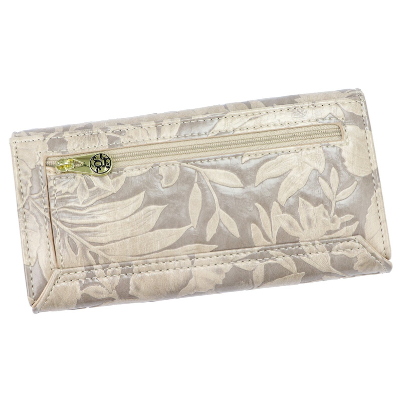Gregorio damski portfel klasyczny podłużny duża portmonetka w kwiaty