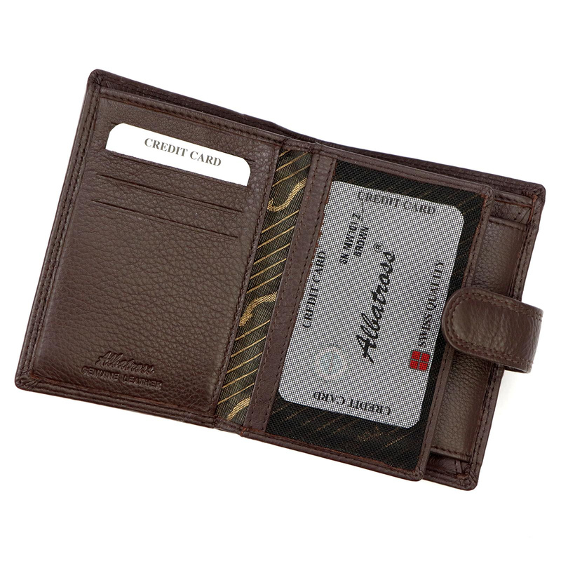 Albatross męska portmonetka skórzana portfel pionowy zatrzask system RFID