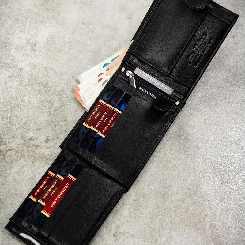 Meski zestaw prezentowy skóra naturalna Peterson PTN SET N992L-DOT BLACK