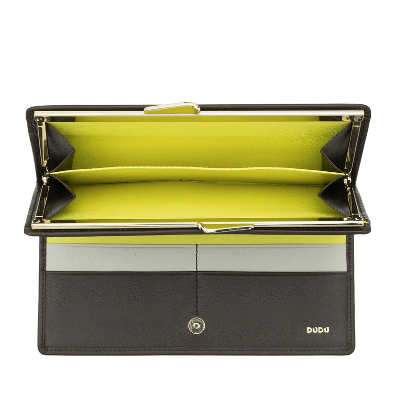 DuDu Podłużna damska portmonetka skóra naturalna podłużny duży portfel