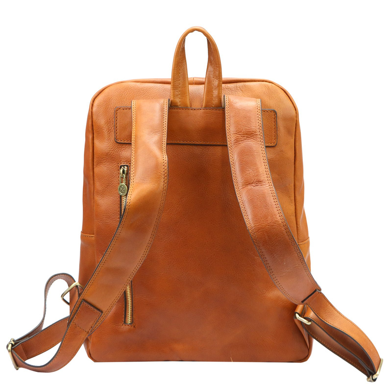 Florence Duży praktyczny damski plecak miejski skóra naturalna kieszenie