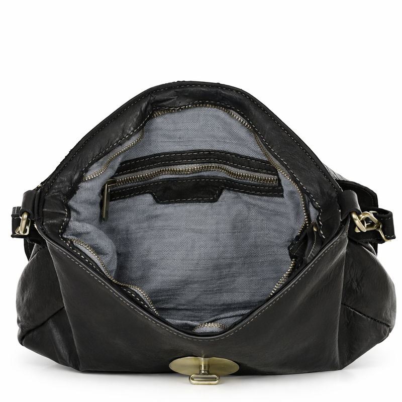 Legendarna torebka skórzana na ramię 2 w 1 genuine lether - MAZZINI czarna