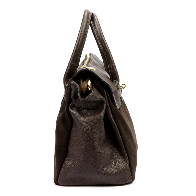 Camilla damski kuferek duża torebka do ręki skóra naturalna dopinany pasek