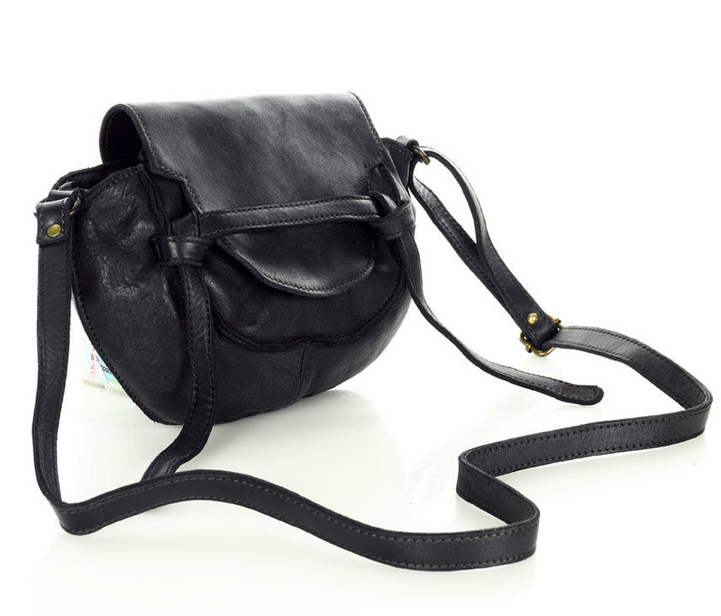 Marco Mazzini Torebka listonoszka skórzana saddle bag czarny