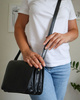 Włoska skórzana torebka listonoszka damska classic big - MARCO MAZZINI czarny