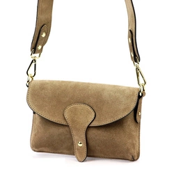 Zgrabna Mała damska skórzana zamszowa listonoszka torebka przez ramię Luka