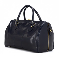 Pojemna i stylowa Skórzana duża torba podróżna weekendowa z paskiem