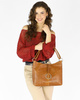 Klasyczna torba skórzana na ramię premium leather - MARCO MAZZINI brąz camel