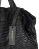 Torba damska pleciona shopper & shoulder leather bag - MARCO MAZZINI czarna