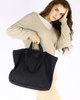 Torba damska pleciona shopper & shoulder leather bag - MARCO MAZZINI czarna