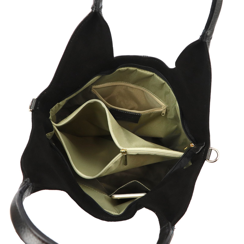 Vera Pelle damska shopperbag na ramię torebka skórzana z organizerem duża