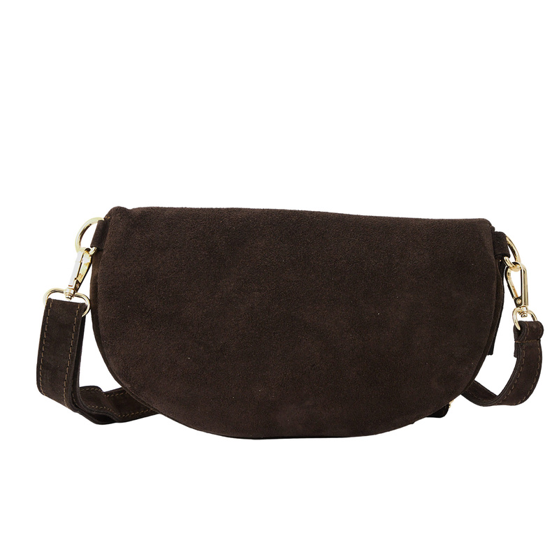 Zamszowa nerka damska Barberinis - Brązowa ciemna