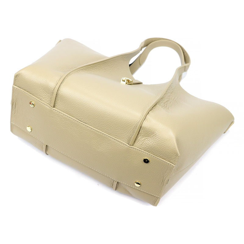 Vera Pelle damska torebka na ramię skóra naturalna shopperbag z paskiem