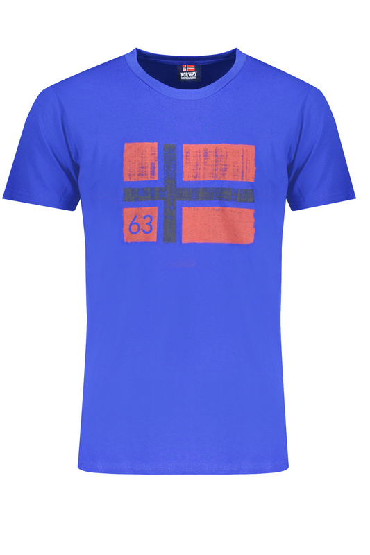 NIEBIESKI T-SHIRT MĘSKI Z KRÓTKIM RĘKAWEM Norway 1963