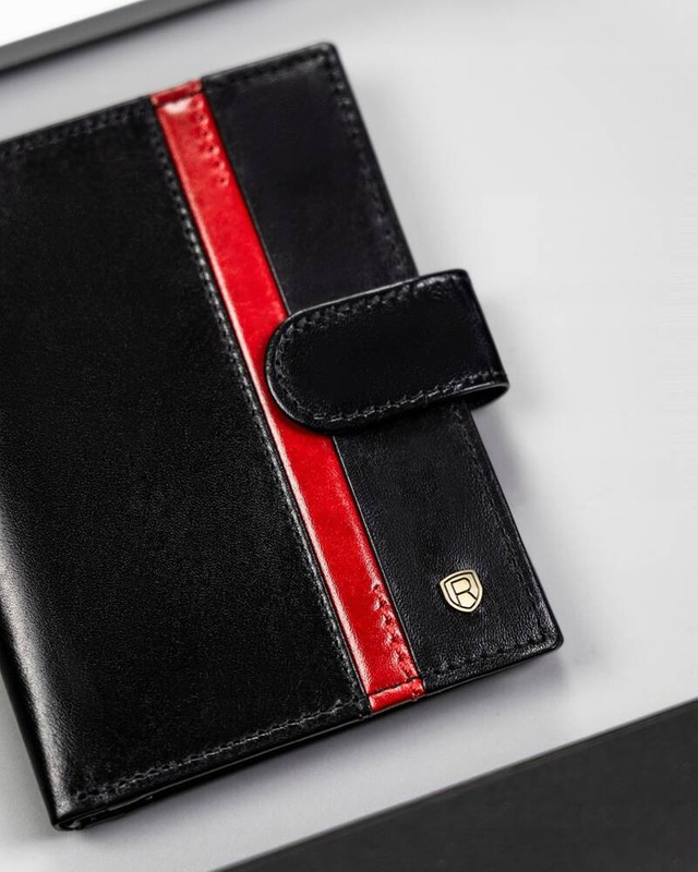 Stylowy Duży męski skórzany portfel z RFID Rovicky