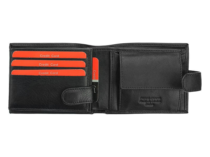 Rozbudowany pojemny zapinany Skórzany męski portfel Pierre Cardin z RFID