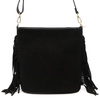 Vera Pelle damska listonoszka skóra naturalna zamszowa torebka z frędzlami