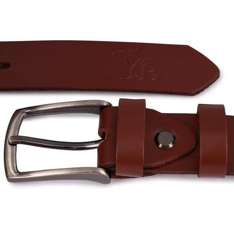 Beltimore skórzany pasek męski brązowy wąski E16 : Kolory - brązowy, beżowy, Rozmiar pasków - r.125-140 cm