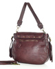Marco Mazzini Torebka classic saddle bag ze skóry naturalnej na ramie bordowa
