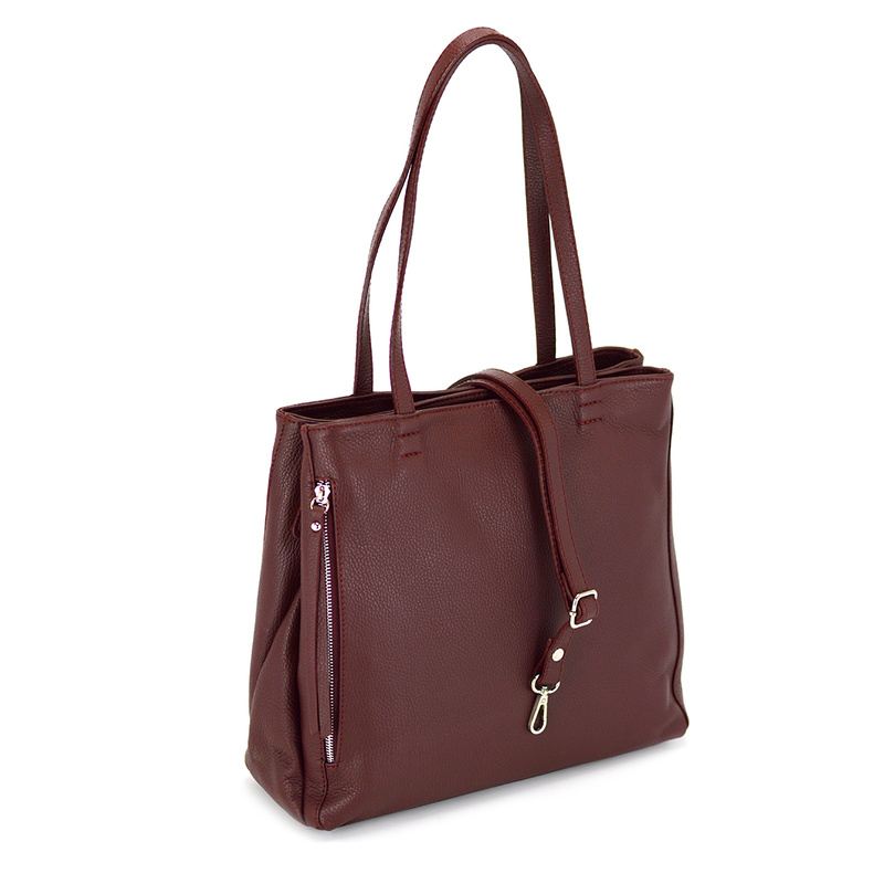Elegancka stylowa duża damska skórzana shopperbag