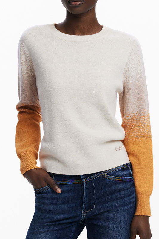BEŻOWY SWETER DAMSKI DESIGUAL