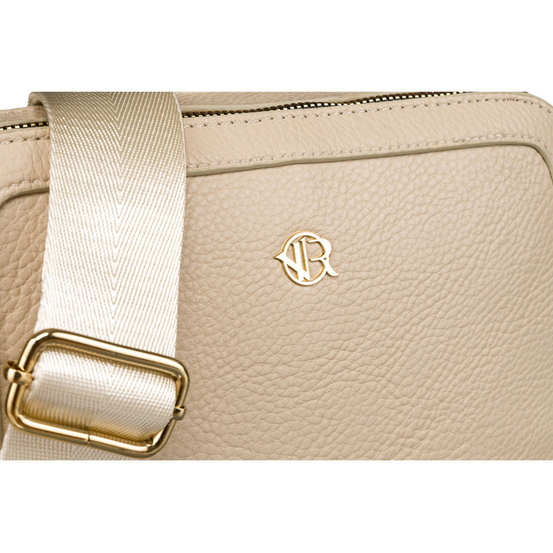 Miejska torebka damska na ramię w beżowym kolorze wykonana ze skóry ekologicznej - Rovicky