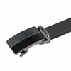 Nordee czarny męski pasek do spodni skóra naturalna z zaciskową klamrą