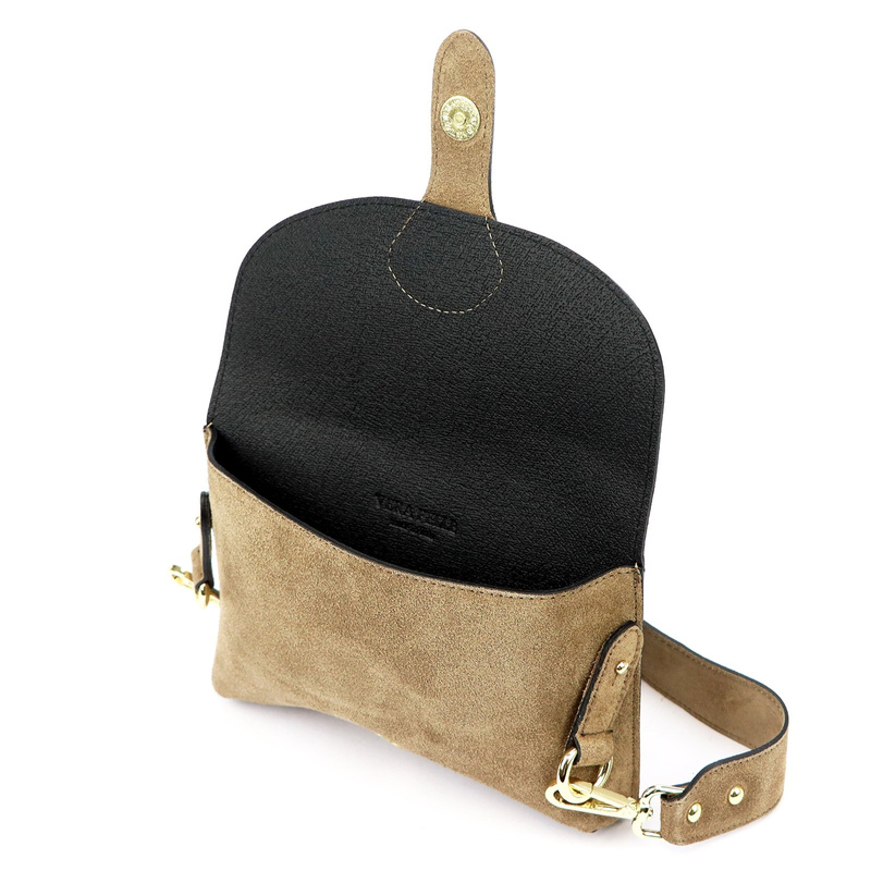 Zgrabna Mała damska skórzana zamszowa listonoszka torebka przez ramię Luka