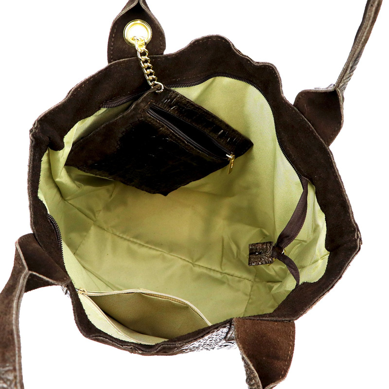 Vera Pelle shopperbag damska skóra naturalna wzór krokodyla duża torebka