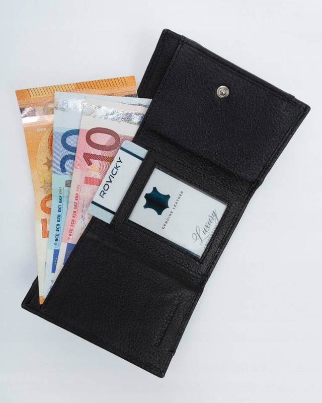 Rovicky mały damski portfel skóra naturalna zgrabna portmonetka pojemna
