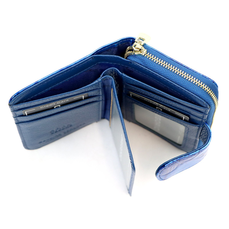 Gregorio portfel damski skóra naturalna lakierowana pionowa portmonetka