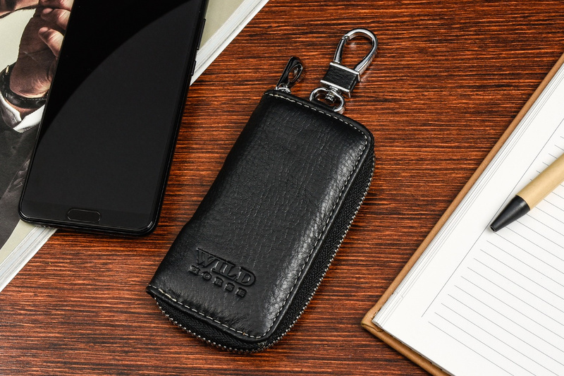 Etui na klucze premium skórzane kluczówka Wild Horse czerń P84