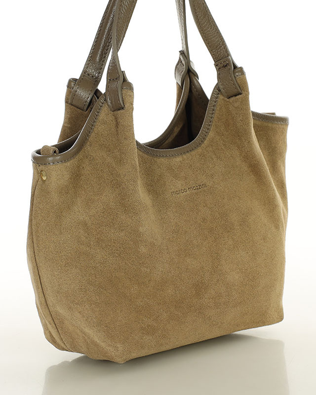 Torebka damska worek hobo bag skóra naturalna - MARCO MAZZINI czarna