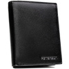 Portfel męski ze skóry naturalnej w czarnym kolorze z systemem RFID i w zestawie z brelokiem - Peterson