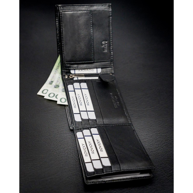 Skórzany męski portfel Rovicky N992-VT-R8 RFID