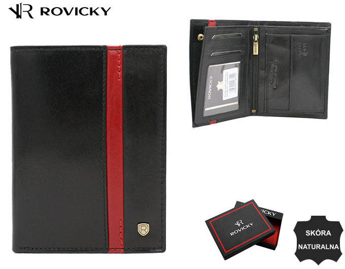 Stylowy Duży męski skórzany portfel z RFID Rovicky